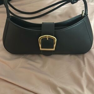 Fashion Nova Black Shoulder Bag W Gold Hardware